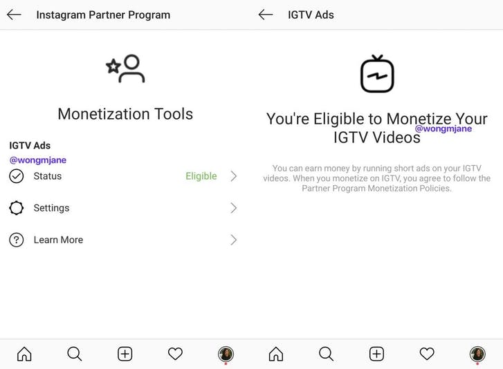 Próxima función de Instagram para habilitar la monetización de anuncios en IGTV